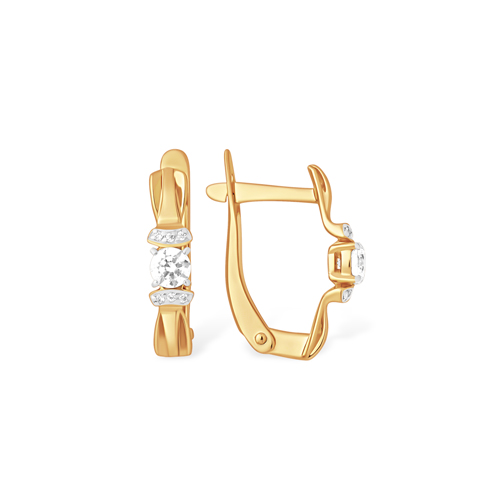 Серьги из золота с камнем Фианит фото, цены