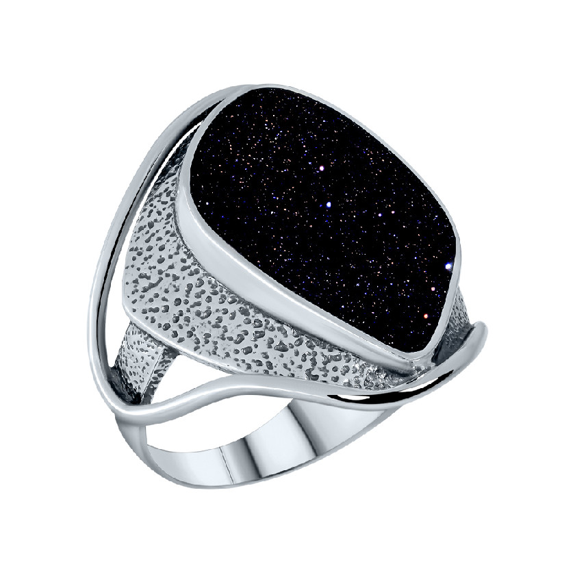 Кольцо из серебра с камнем Обсидиан фото, цены