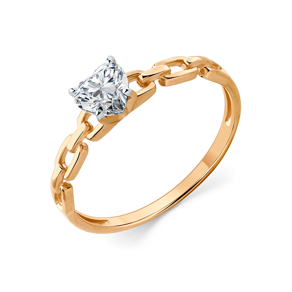 Кольцо из золота с камнем Фианит фото, цены