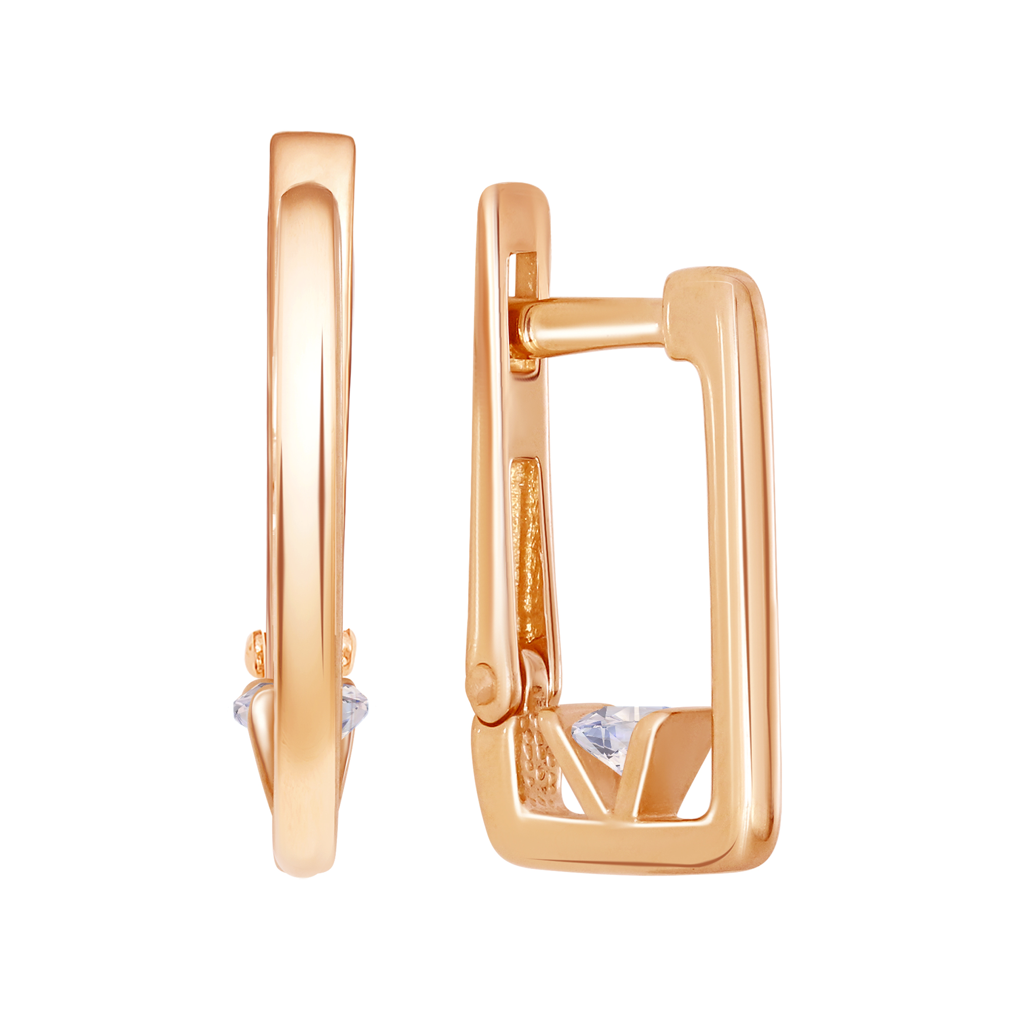 Серьги из золота с камнем Фианит фото, цены