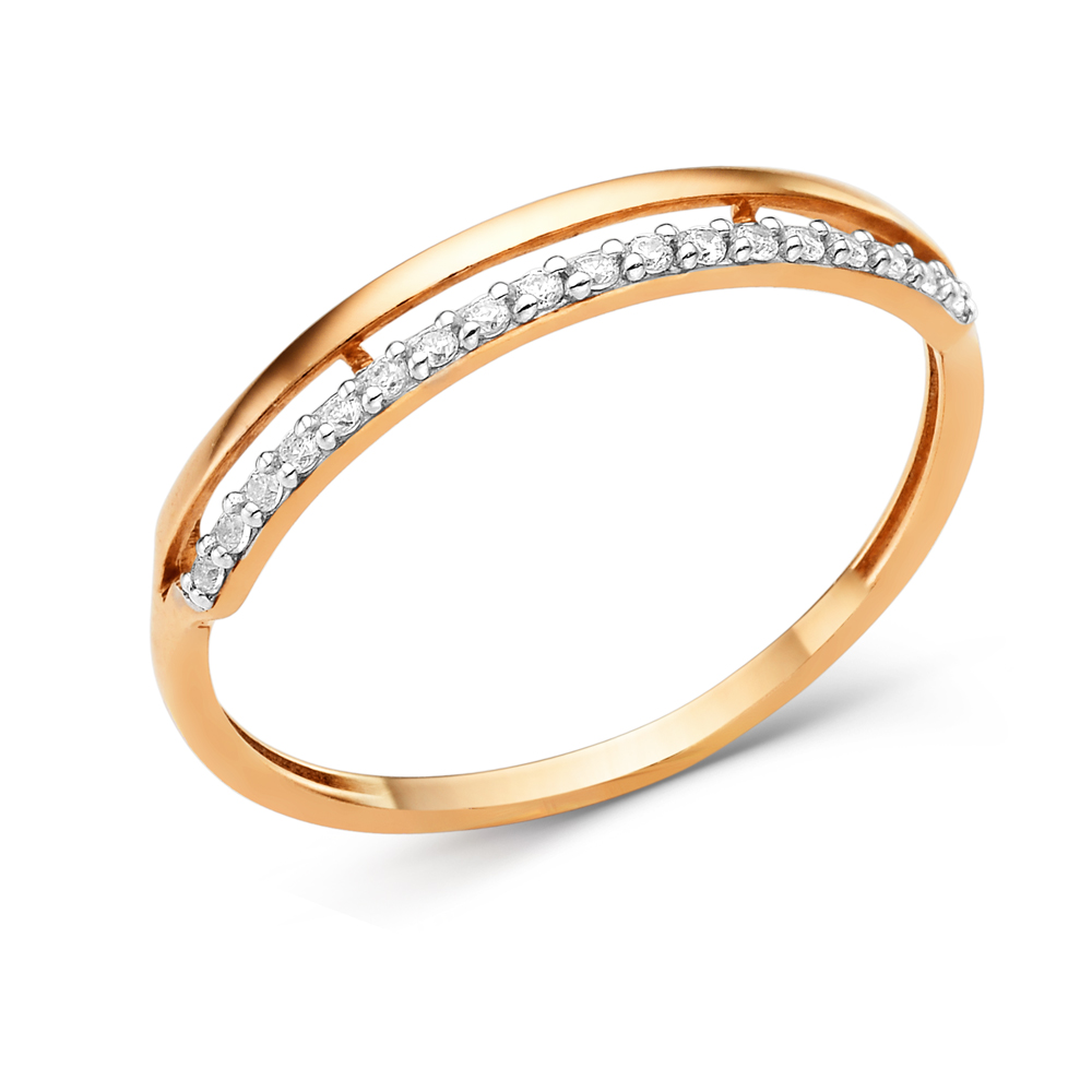 Кольцо из золота с камнем Фианит фото, цены