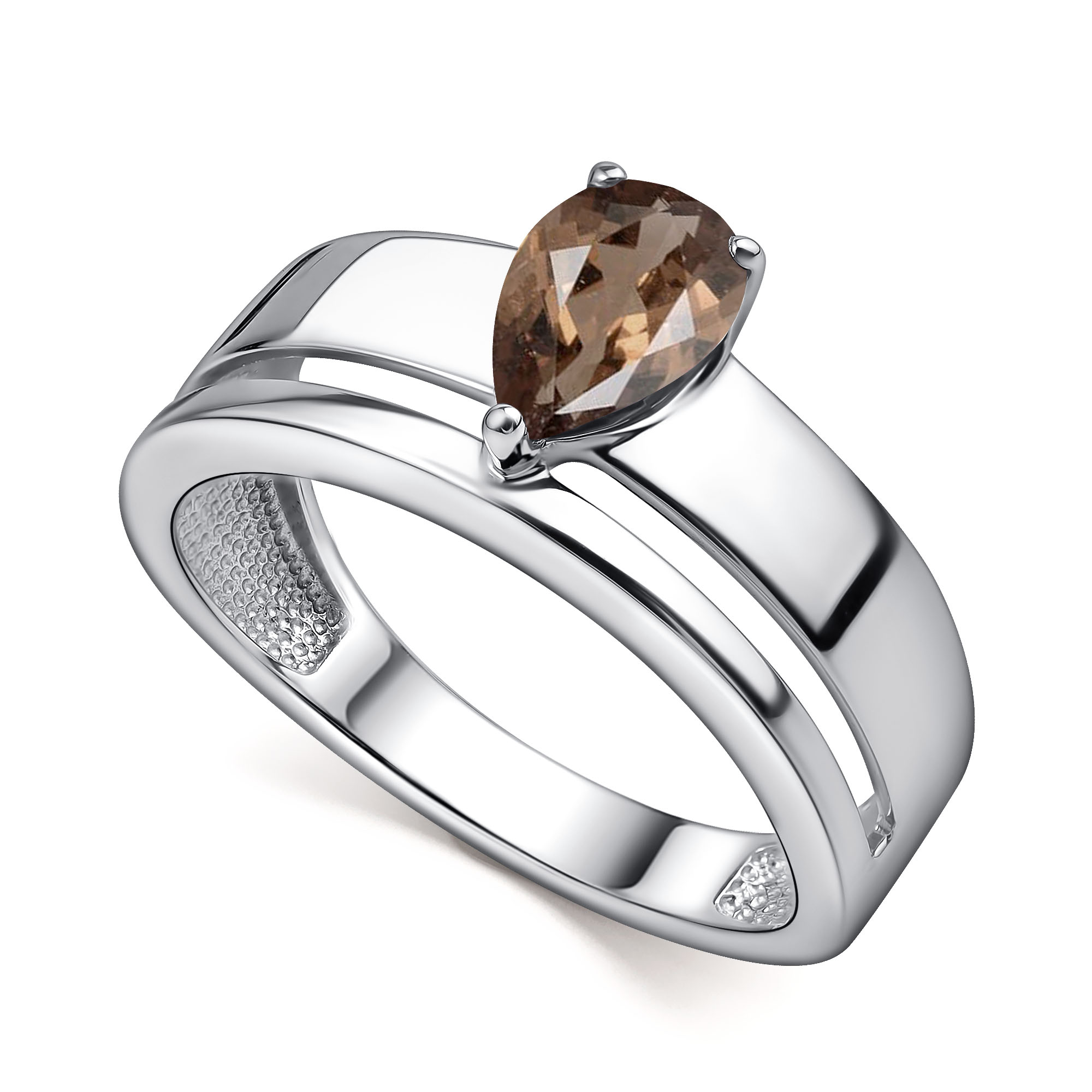 Кольцо из серебра с камнем Раух-топаз фото, цены