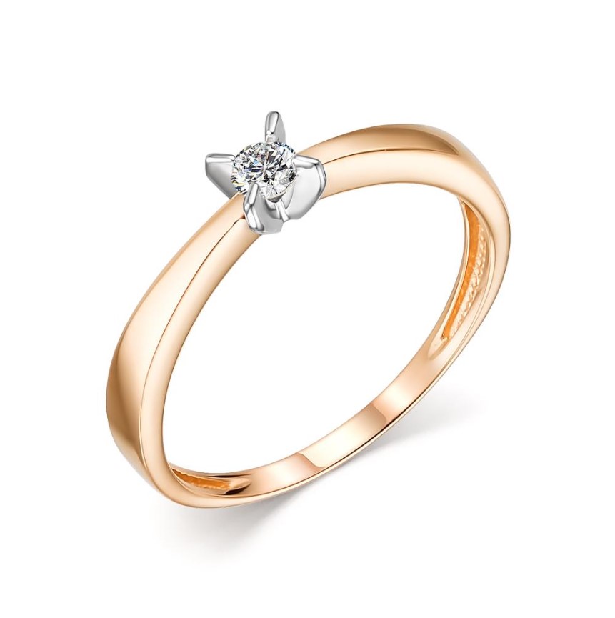 Кольцо из золота с камнем Бриллиант фото, цены