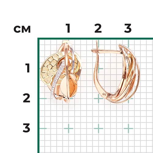 Серьги из золота с камнем Фианит фото, цены