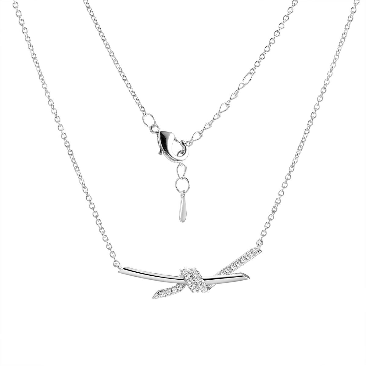 Колье из серебра с камнем Фианит фото, цены