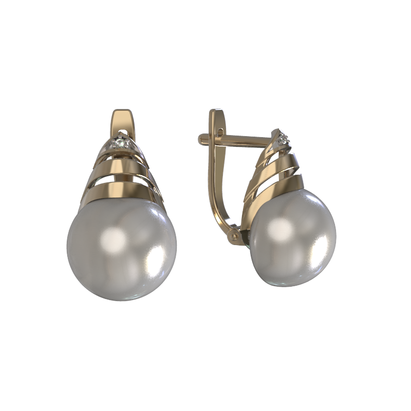Серьги из золота с камнем Жемчуг фото, цены