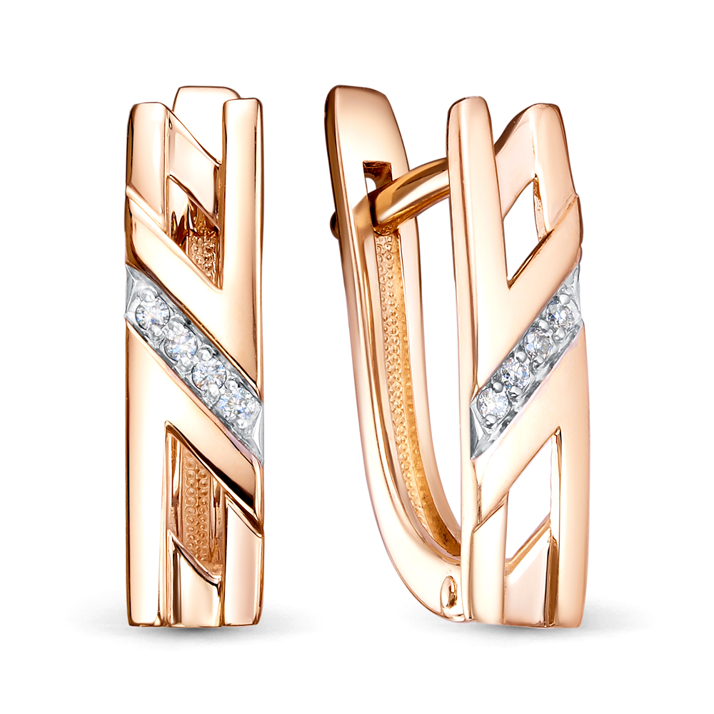 Серьги из золота с камнем Бриллиант фото, цены