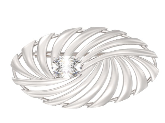 Брошь из серебра с камнем Фианит фото, цены