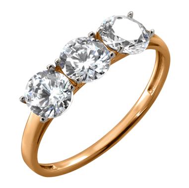 Кольцо из золота с камнем Фианит фото, цены