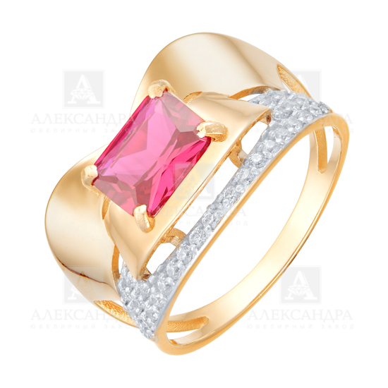Кольцо из золота с камнем аметист, Фианит фото, цены