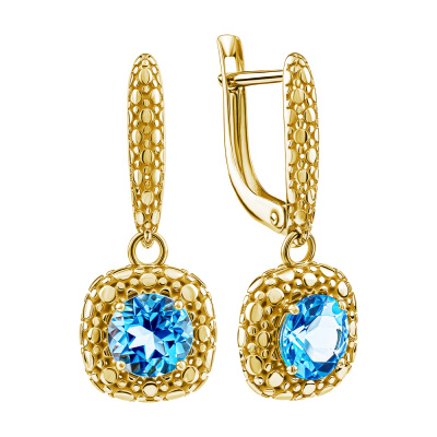 Серьги из золота с камнем Топаз фото, цены