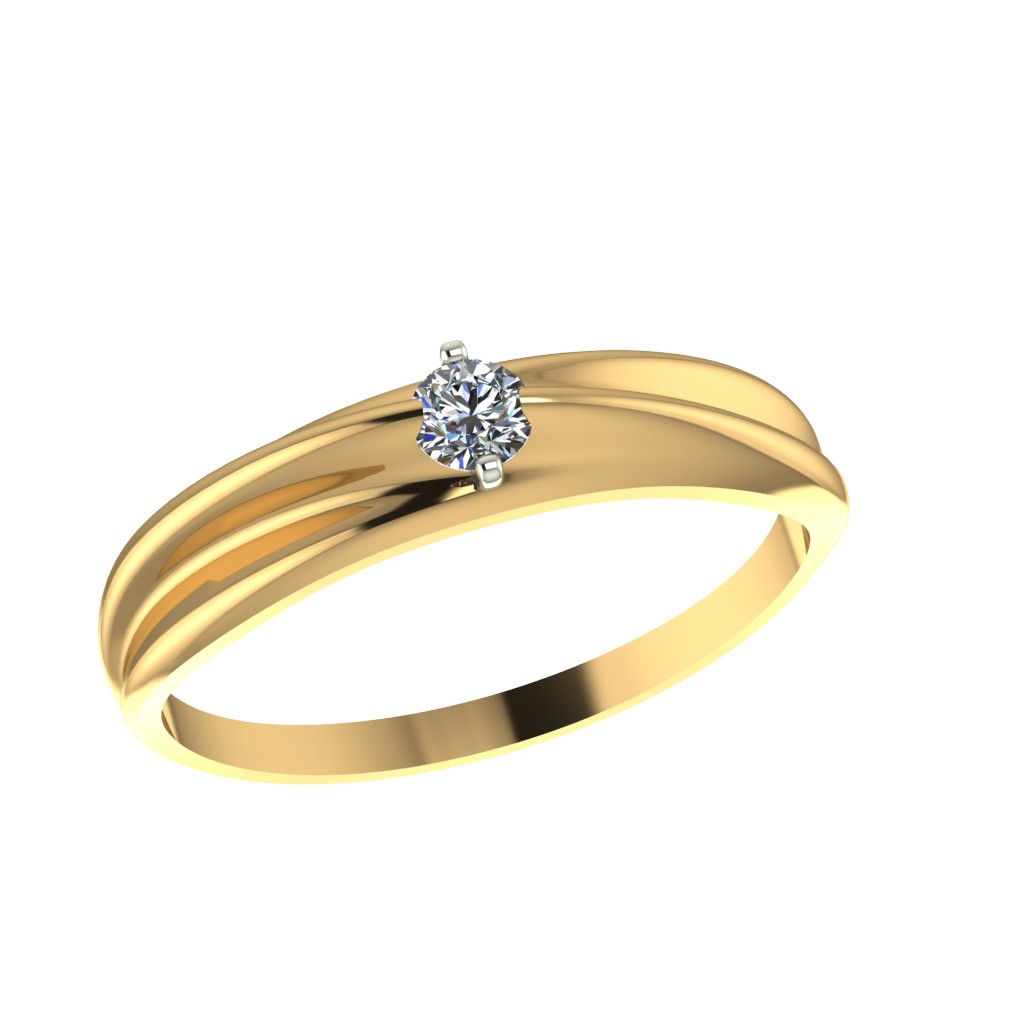 Кольцо из золота с камнем Фианит фото, цены