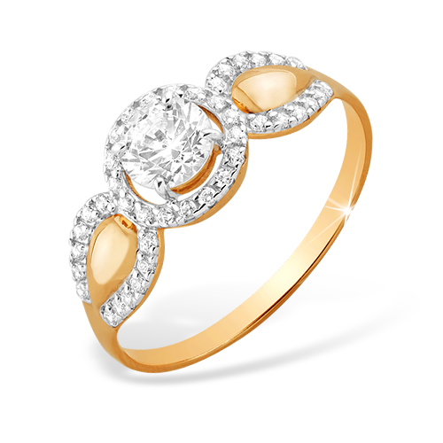 Кольцо из золота с камнем Фианит фото, цены