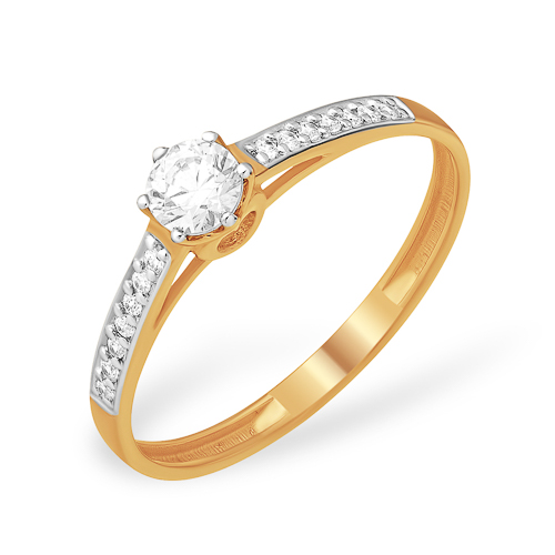 Кольцо из золота с камнем Фианит фото, цены