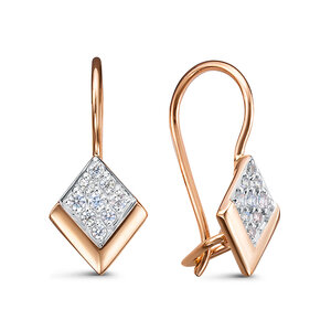 Серьги из золота с камнем Фианит фото, цены