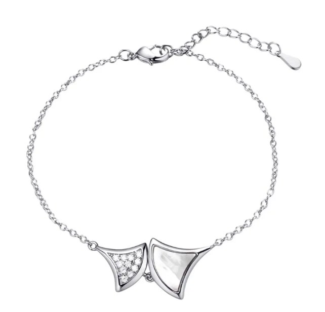 Браслет из серебра с камнем Фианит, Перламутр фото, цены