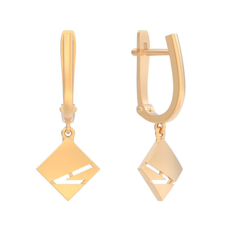 Серьги из золота с камнем  фото, цены