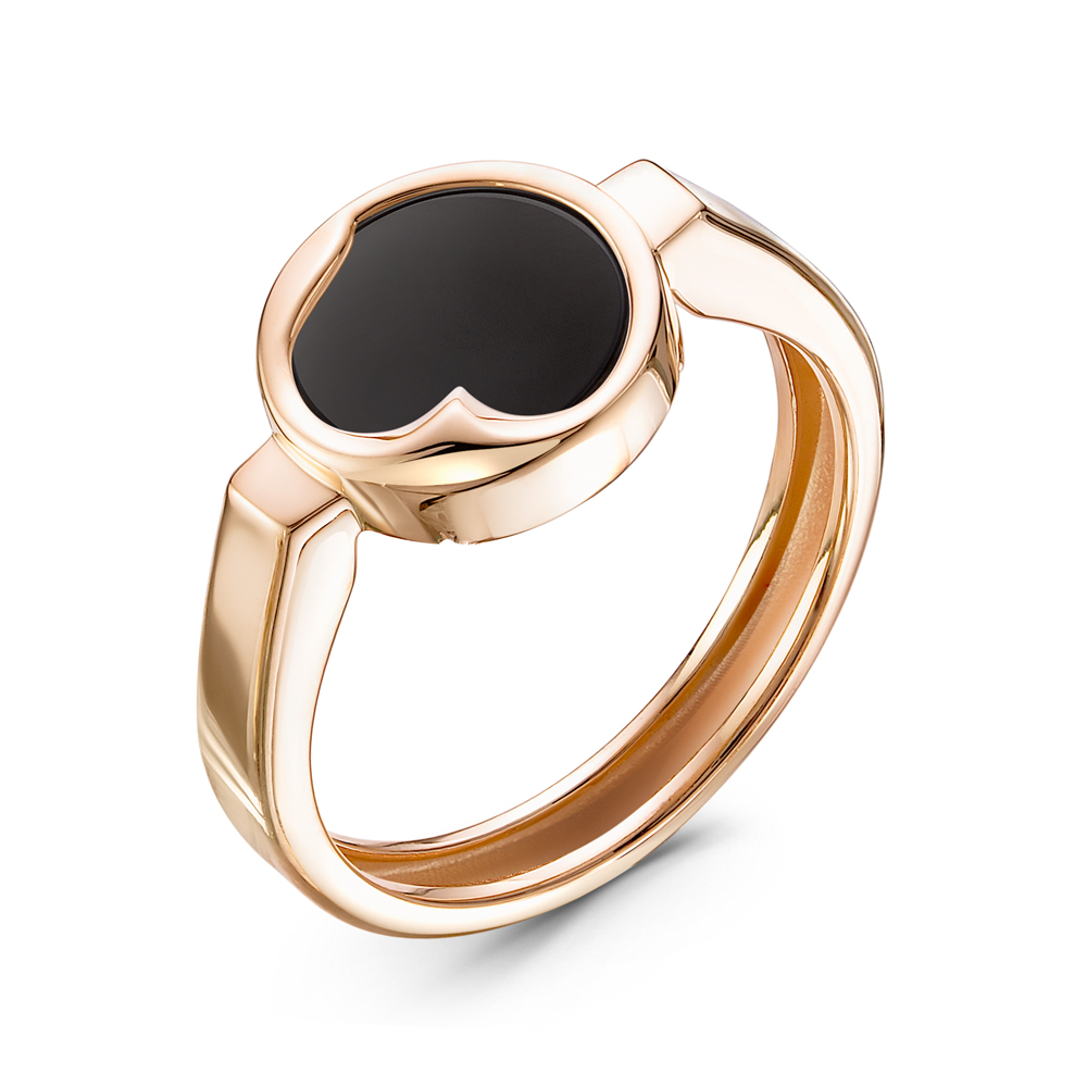 Кольцо из золота с камнем Оникс фото, цены
