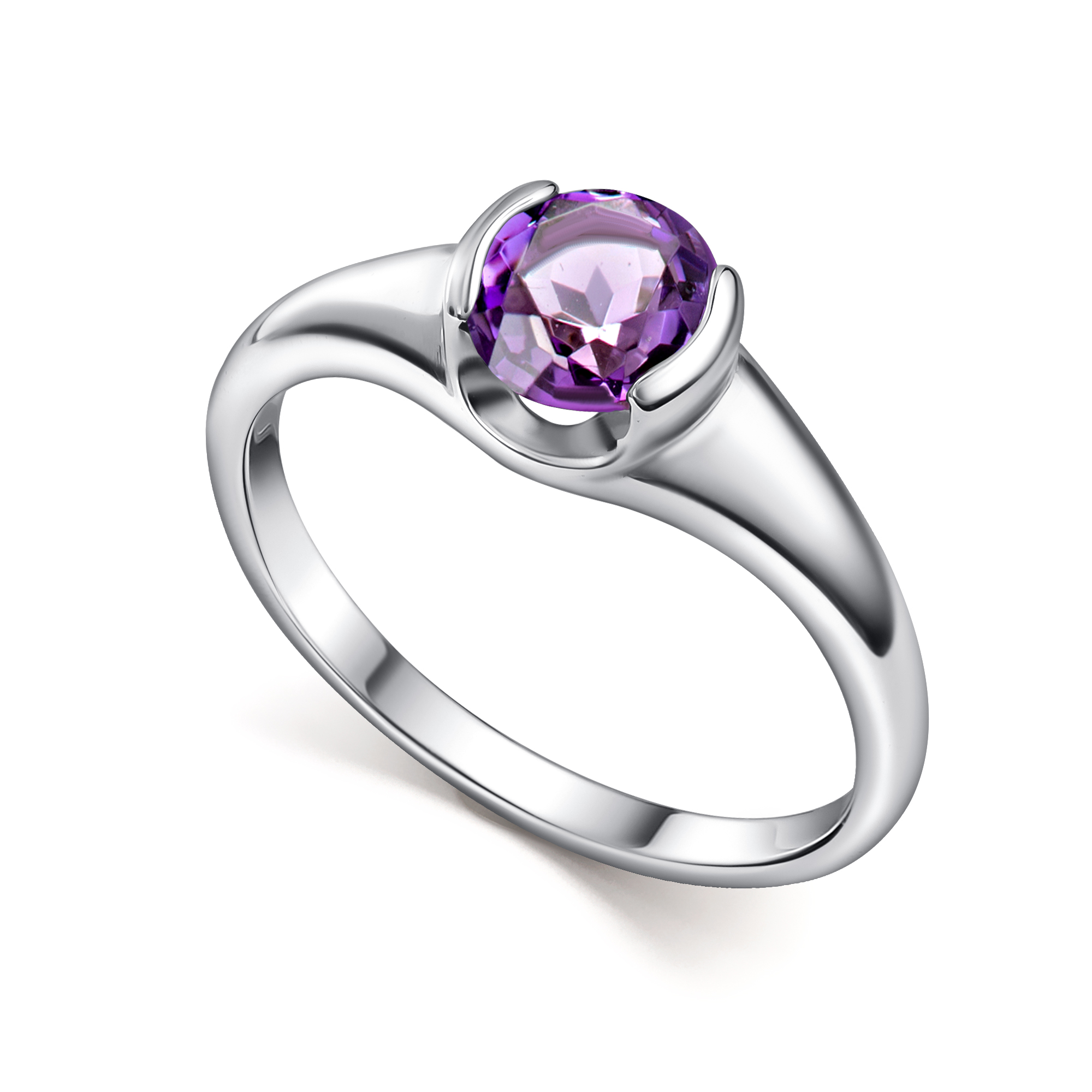 Кольцо из серебра с камнем аметист фото, цены