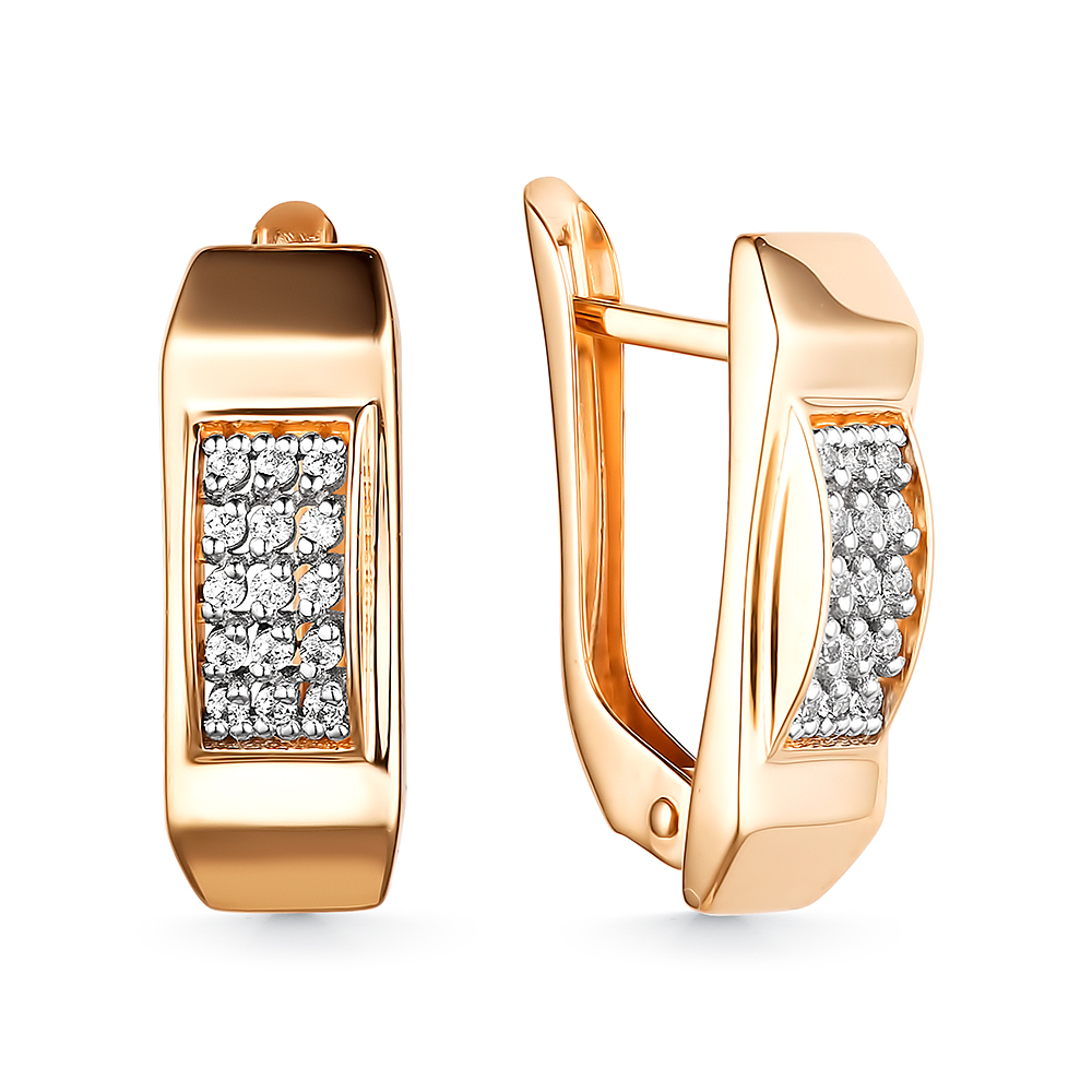 Серьги из золота с камнем Фианит фото, цены