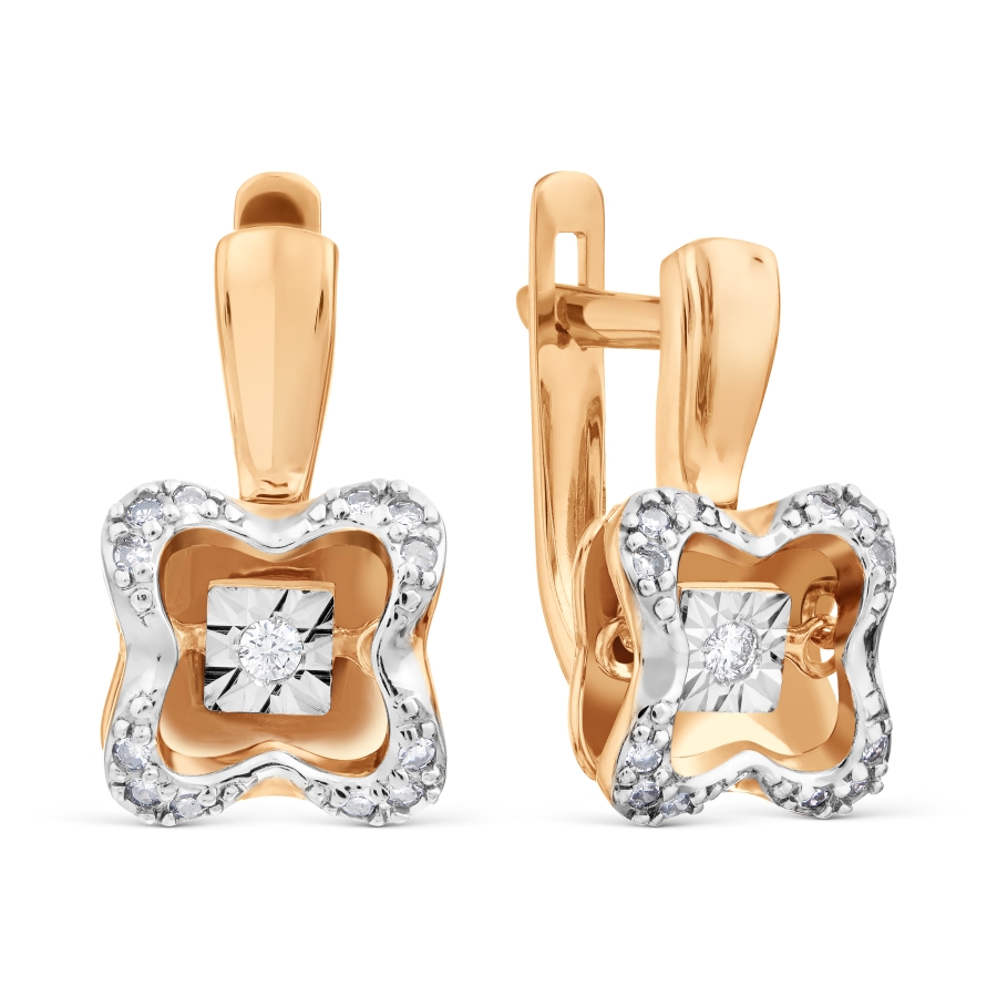 Серьги из золота с камнем Бриллиант,  фото, цены