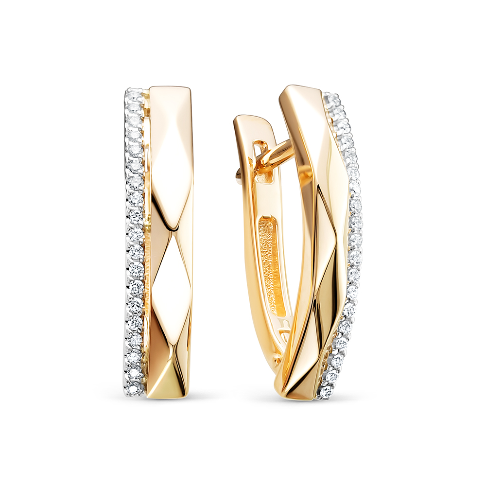 Серьги из золота с камнем Бриллиант фото, цены