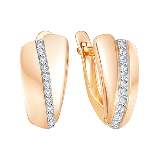 Серьги из золота с камнем Фианит фото, цены