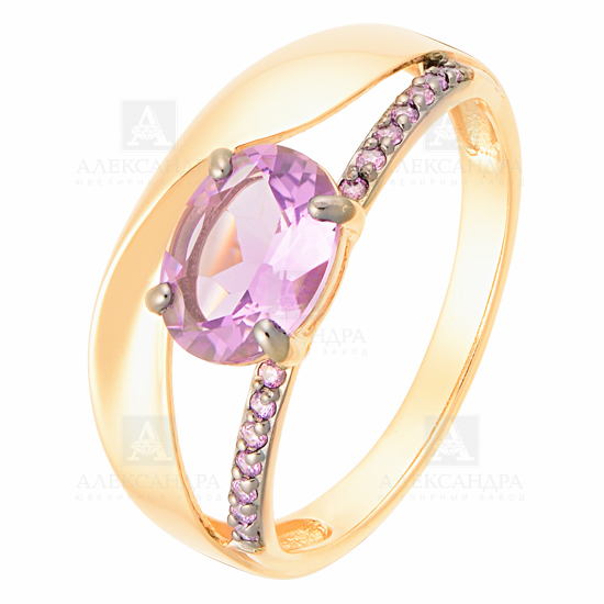 Кольцо из золота с камнем Лондон топаз, Фианит фото, цены