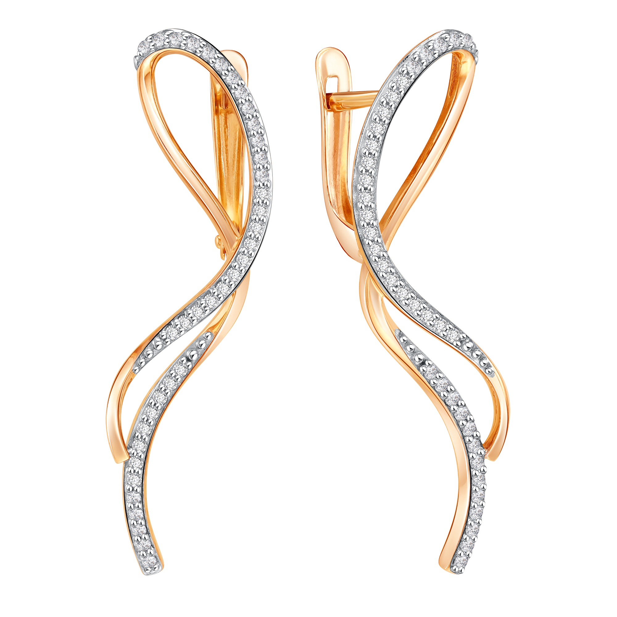 Серьги из золота с камнем Фианит фото, цены