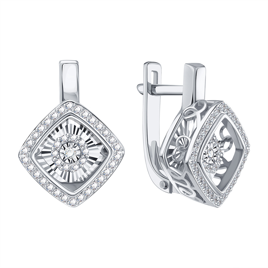 Серьги из золота с камнем Бриллиант,  фото, цены