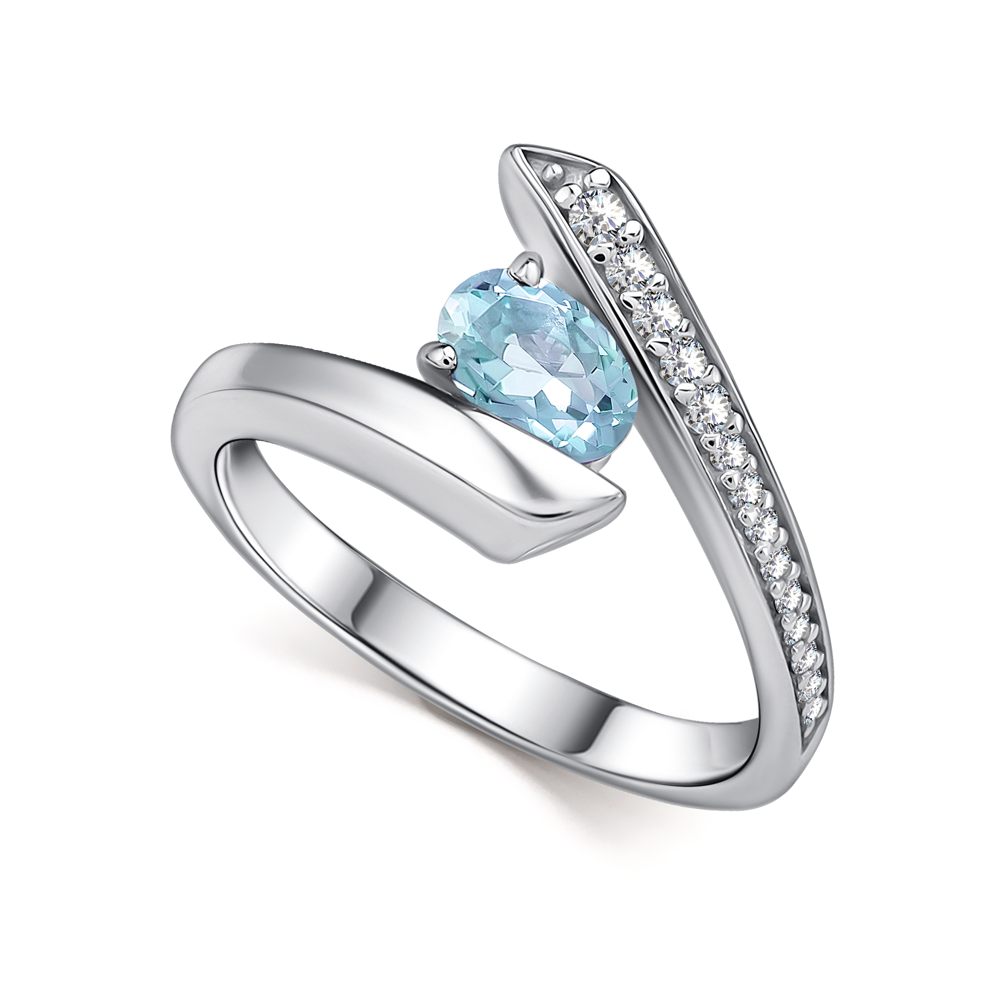 Кольцо из серебра с камнем Топаз, Фианит фото, цены