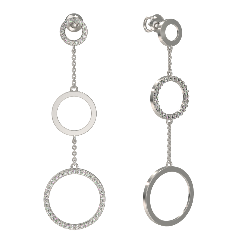 Пуссеты из серебра с камнем Фианит фото, цены