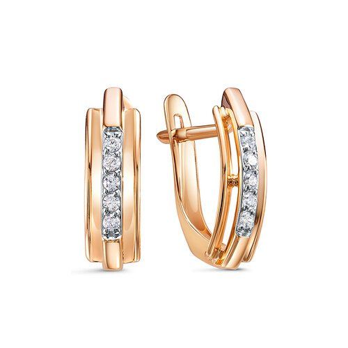 Серьги из золота с камнем Фианит фото, цены