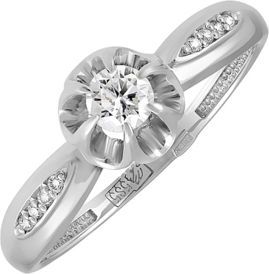 Кольцо из золота с камнем Бриллиант фото, цены