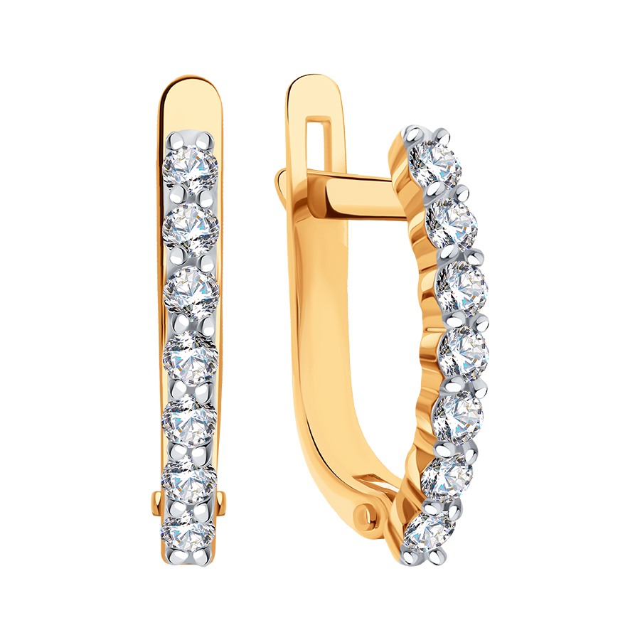 Серьги из золота с камнем Бриллиант фото, цены