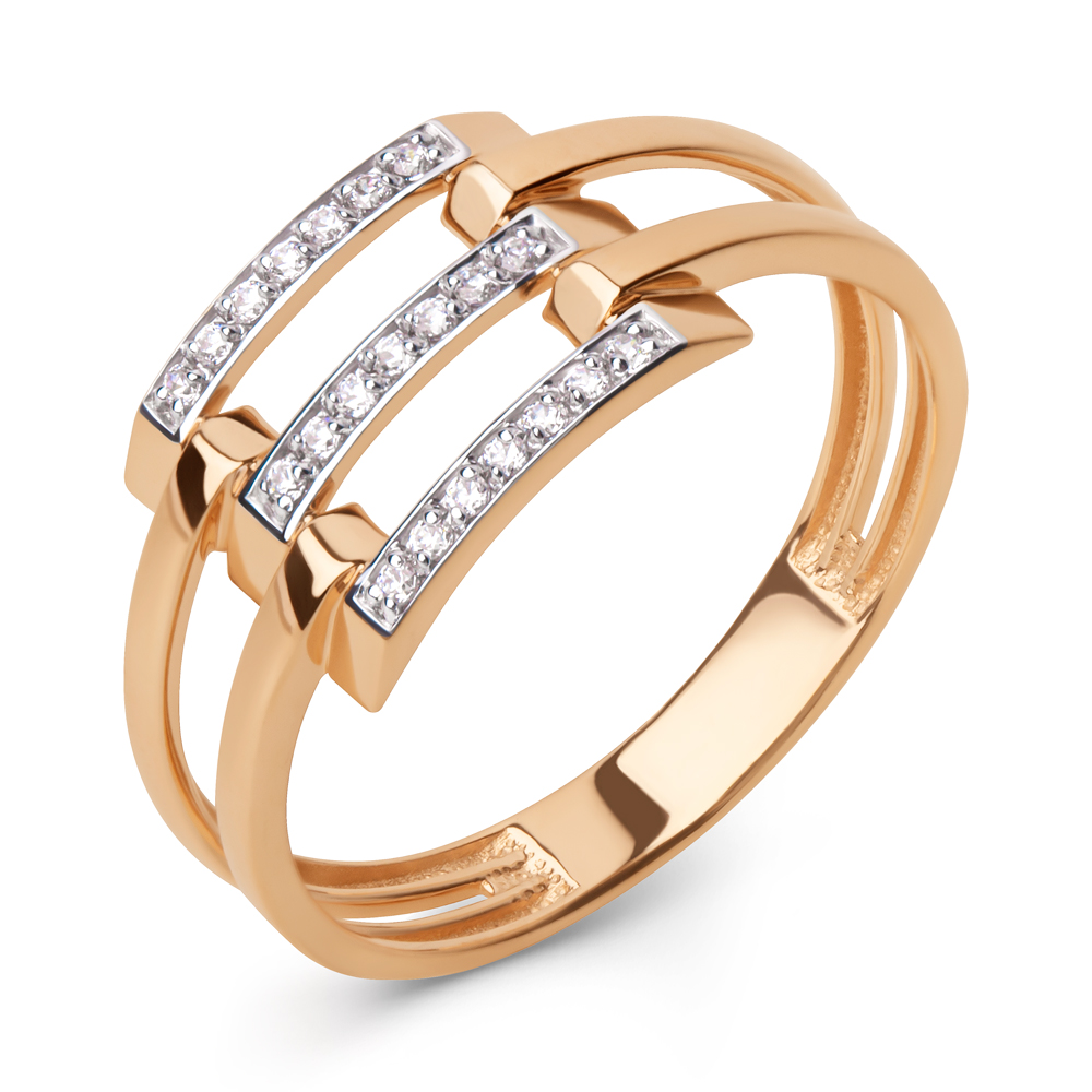 Кольцо из золота с камнем Фианит фото, цены