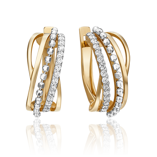 Серьги из золота с камнем Фианит фото, цены