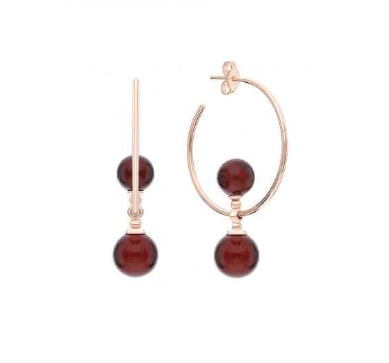 Серьги из серебра с камнем Янтарь фото, цены