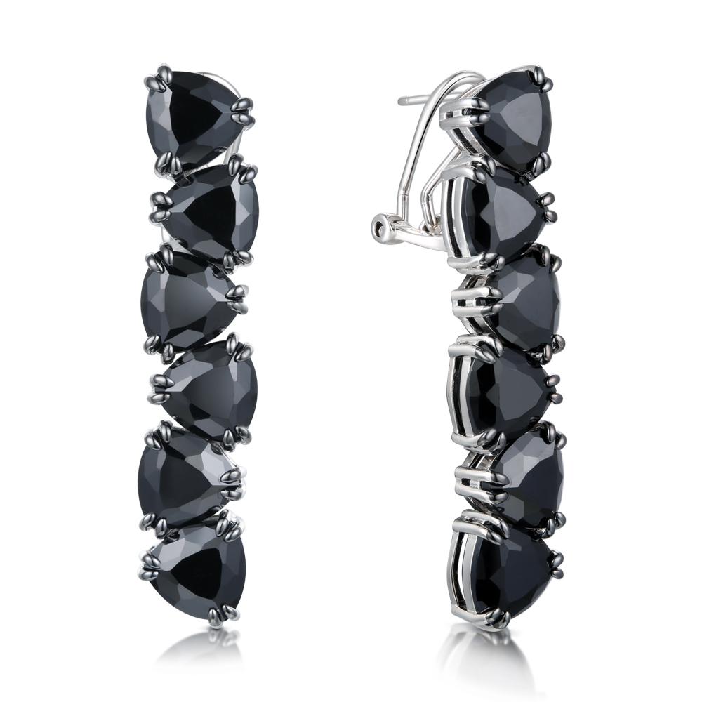 Серьги из серебра с камнем Шпинель фото, цены