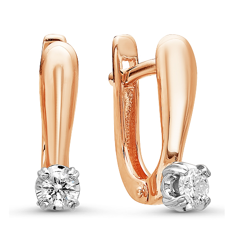 Серьги из золота с камнем Бриллиант фото, цены