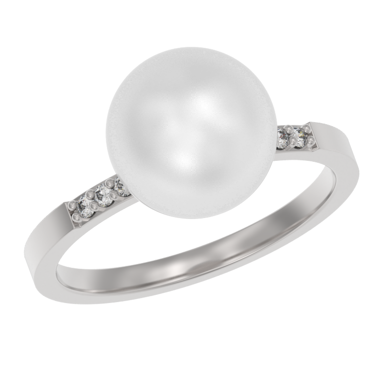 Кольцо из серебра с камнем Жемчуг фото, цены