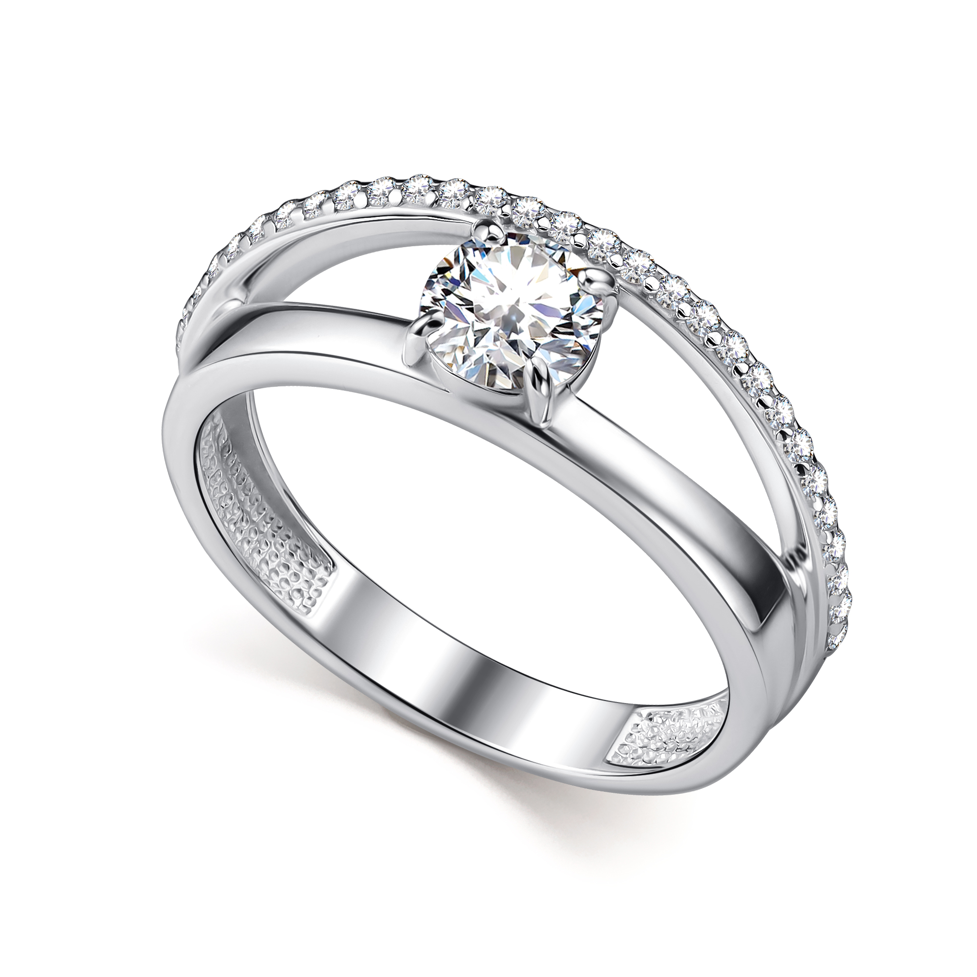 Кольцо из серебра с камнем Фианит фото, цены