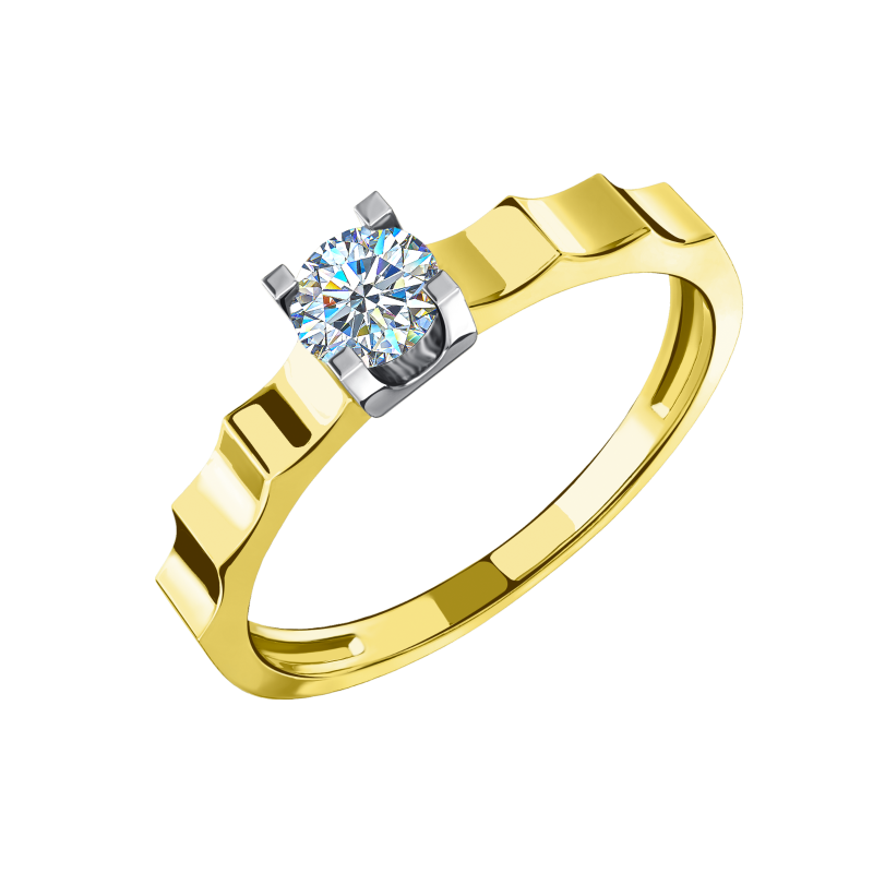 Кольцо из золота с камнем Фианит фото, цены