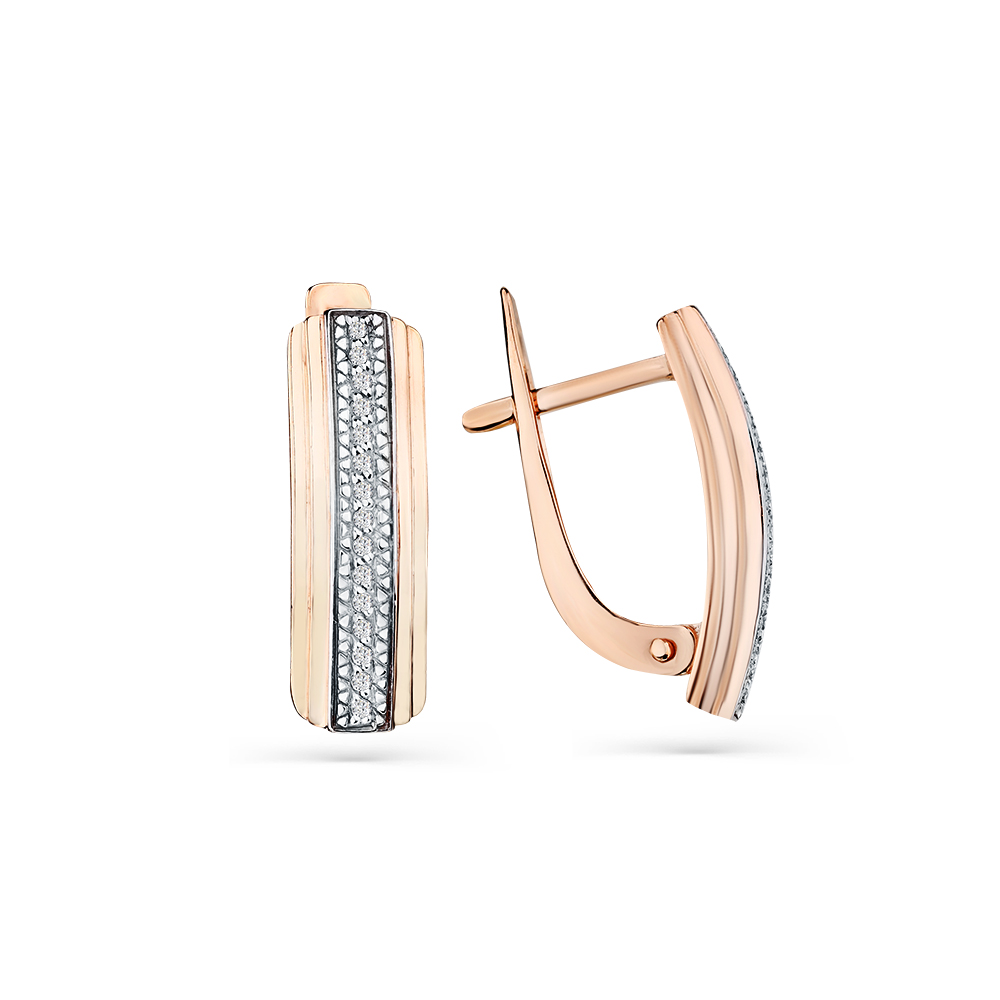 Серьги из золота с камнем Фианит фото, цены