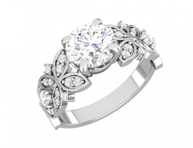 Кольцо из серебра с камнем Фианит фото, цены