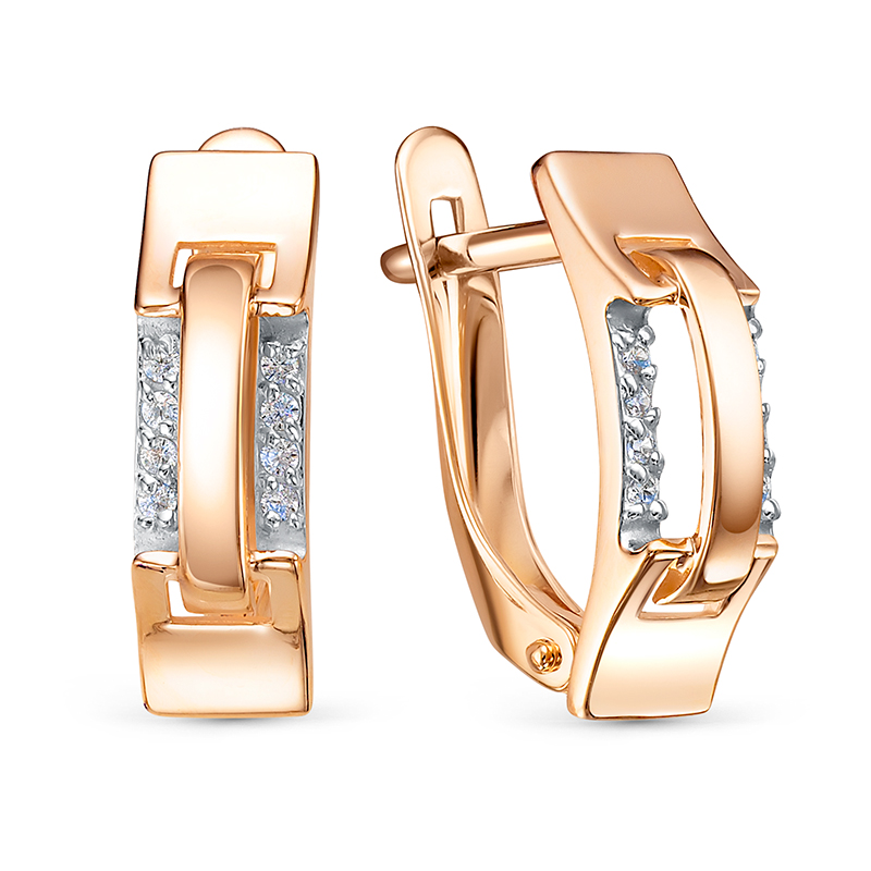 Серьги из золота с камнем Фианит фото, цены