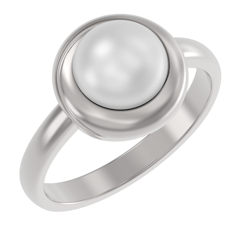 Кольцо из серебра с камнем Жемчуг фото, цены