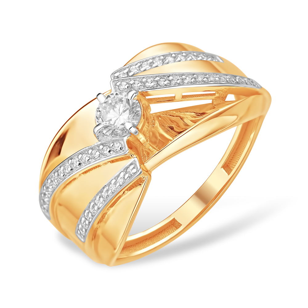 Кольцо из золота с камнем Фианит фото, цены