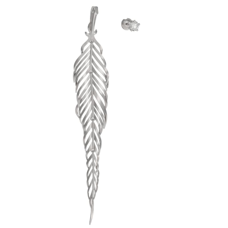 Серьги из серебра с камнем Фианит фото, цены