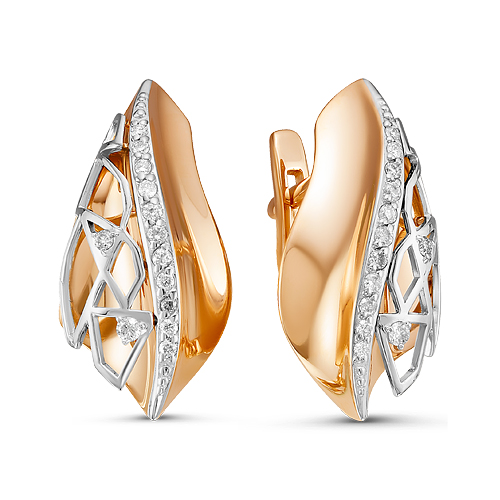 Серьги из золота с камнем Бриллиант фото, цены